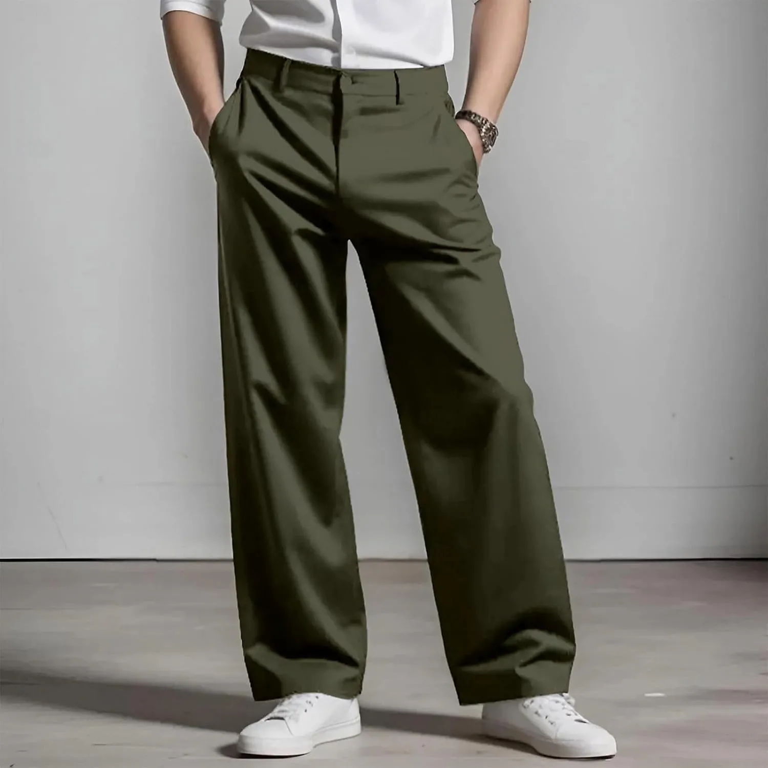 MIDOO Cargo Pants for Men Slim Fit Casual Drawstring Waist Joggers Lightweight Sweatpants Loose Fit Work Pants Trousers