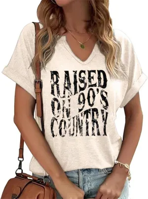 Nashville Music City T-Shirt Womens Country Music Oversized Shirts Rock Band Tshirt Vintage Guitar Wings Graphic Tees