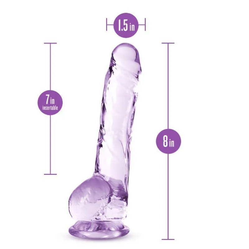 Naturally Yours 8" Crystaline Dildo Amethyst