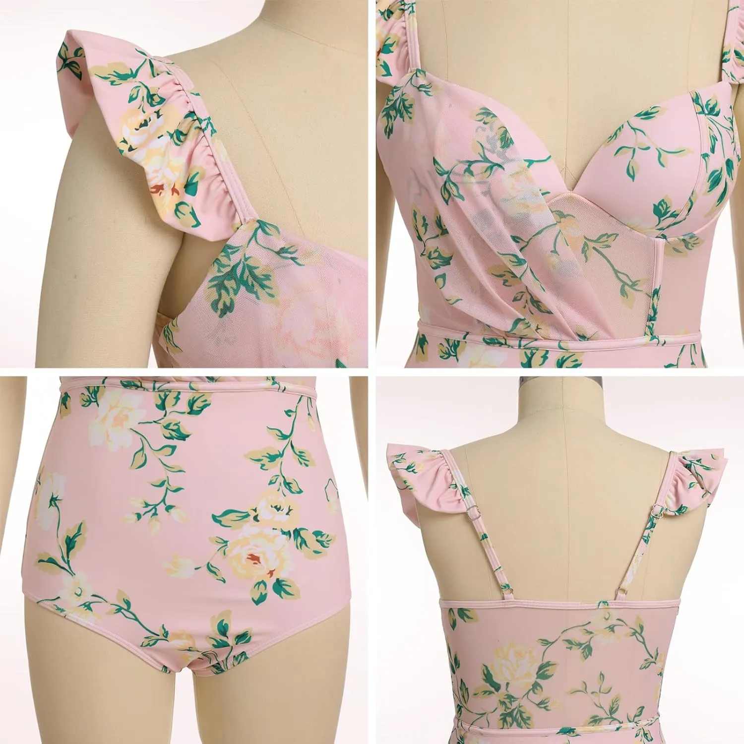 One Piece Bathing Suit with Matching Sarong Halter Floral Sexy Swimsuit Cover Up Flattering Monokini Maxi Skirt