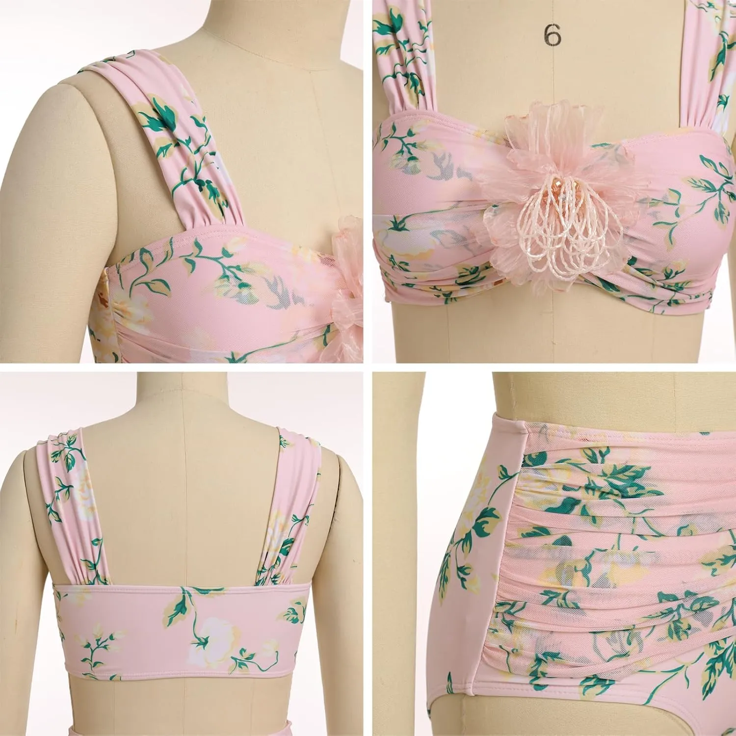 One Piece Bathing Suit with Matching Sarong Halter Floral Sexy Swimsuit Cover Up Flattering Monokini Maxi Skirt