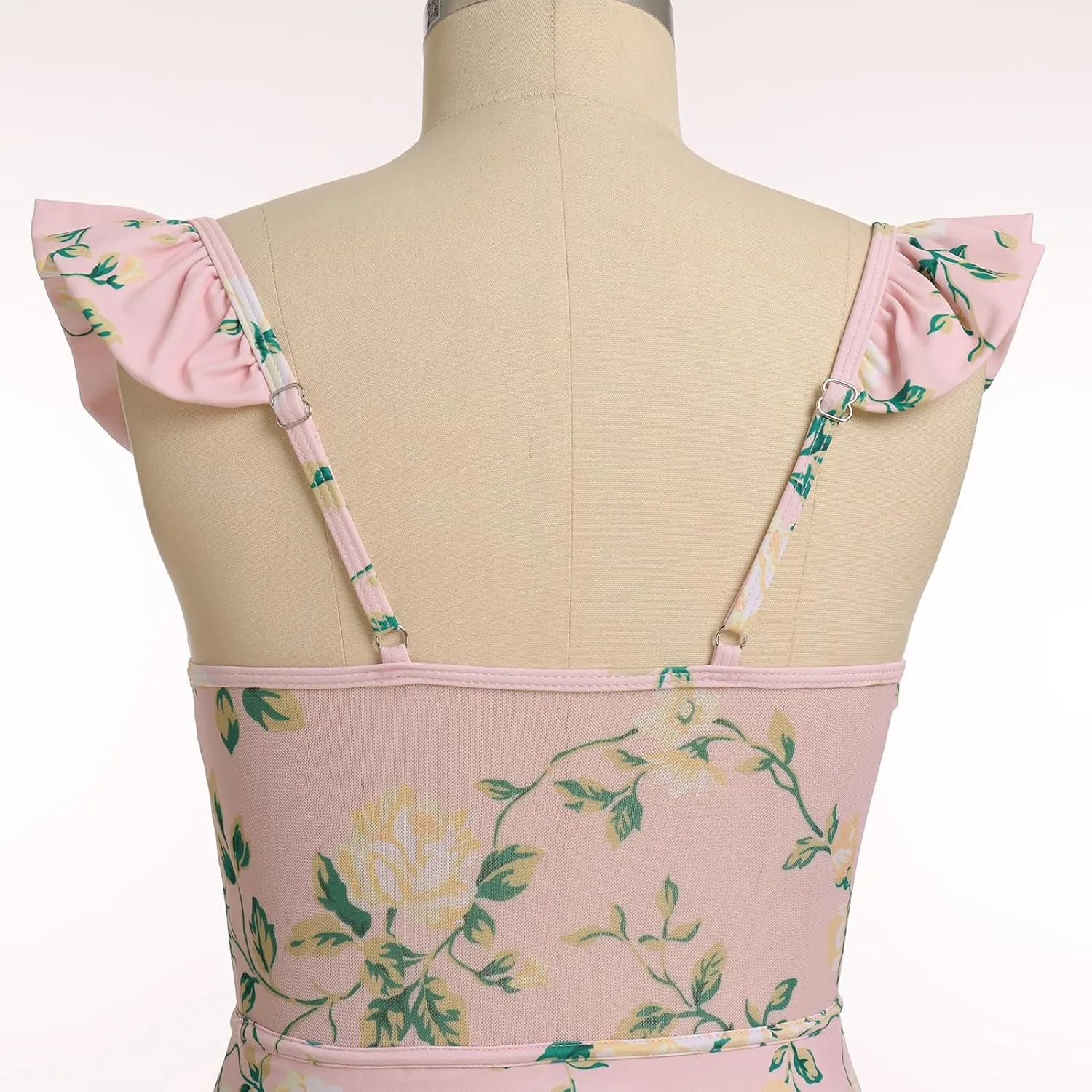 One Piece Bathing Suit with Matching Sarong Halter Floral Sexy Swimsuit Cover Up Flattering Monokini Maxi Skirt