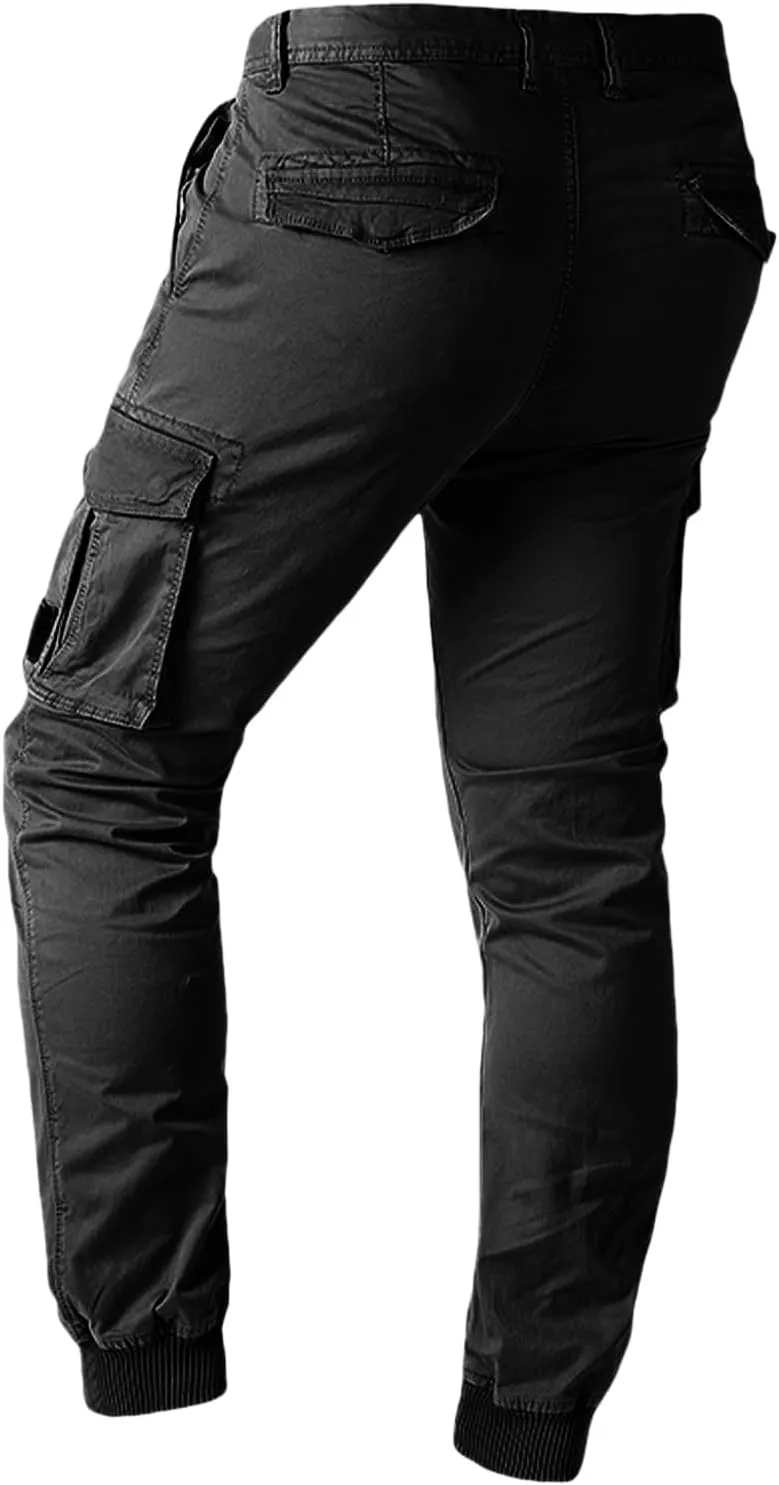 Outdoor Hiking Pants Men Workout Cargo Pants Slim Fit Stretchy Tactical Joggers Lightweight Quick Dry Water Resistan