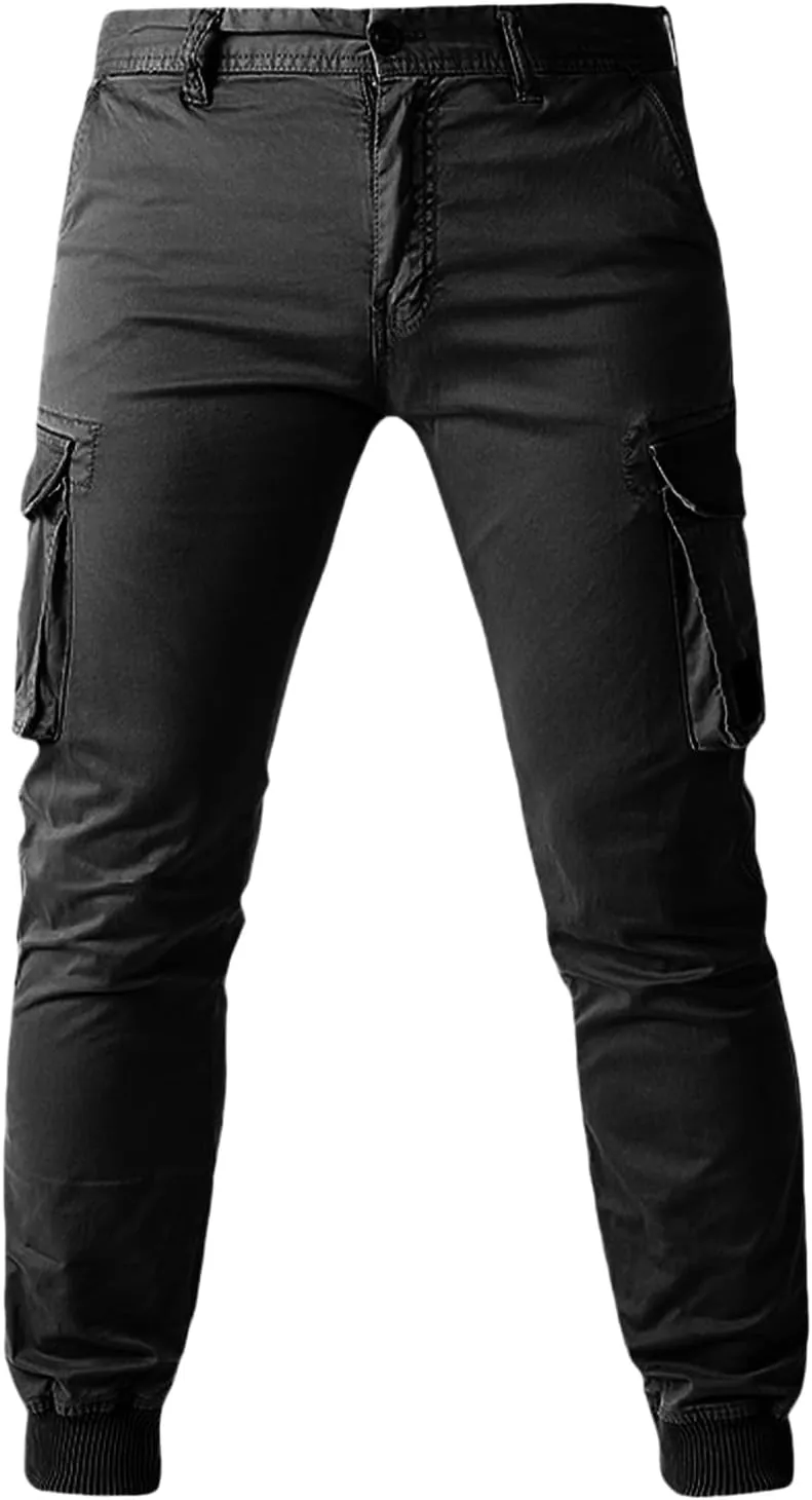 Outdoor Hiking Pants Men Workout Cargo Pants Slim Fit Stretchy Tactical Joggers Lightweight Quick Dry Water Resistan