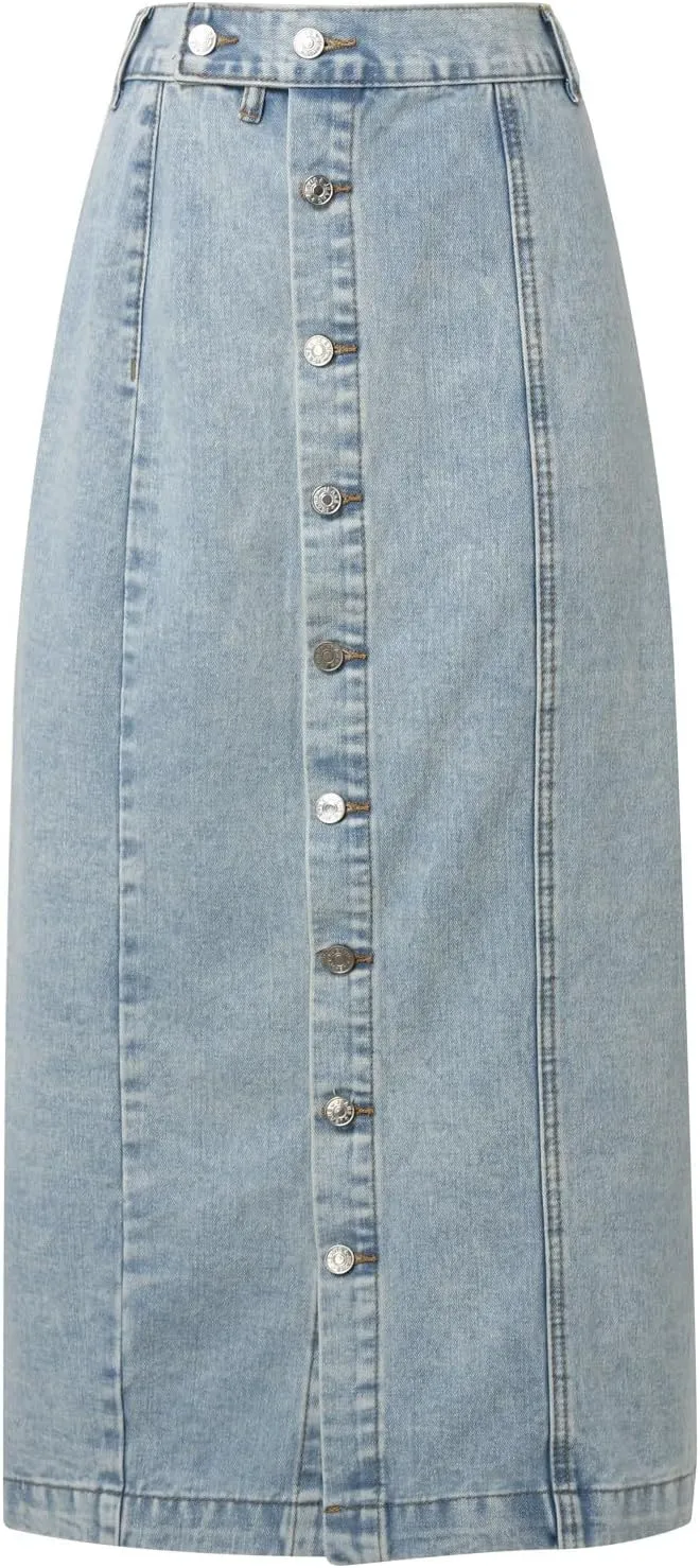 Outdoor Women's Irregular Split Denim High Waisted Skirt