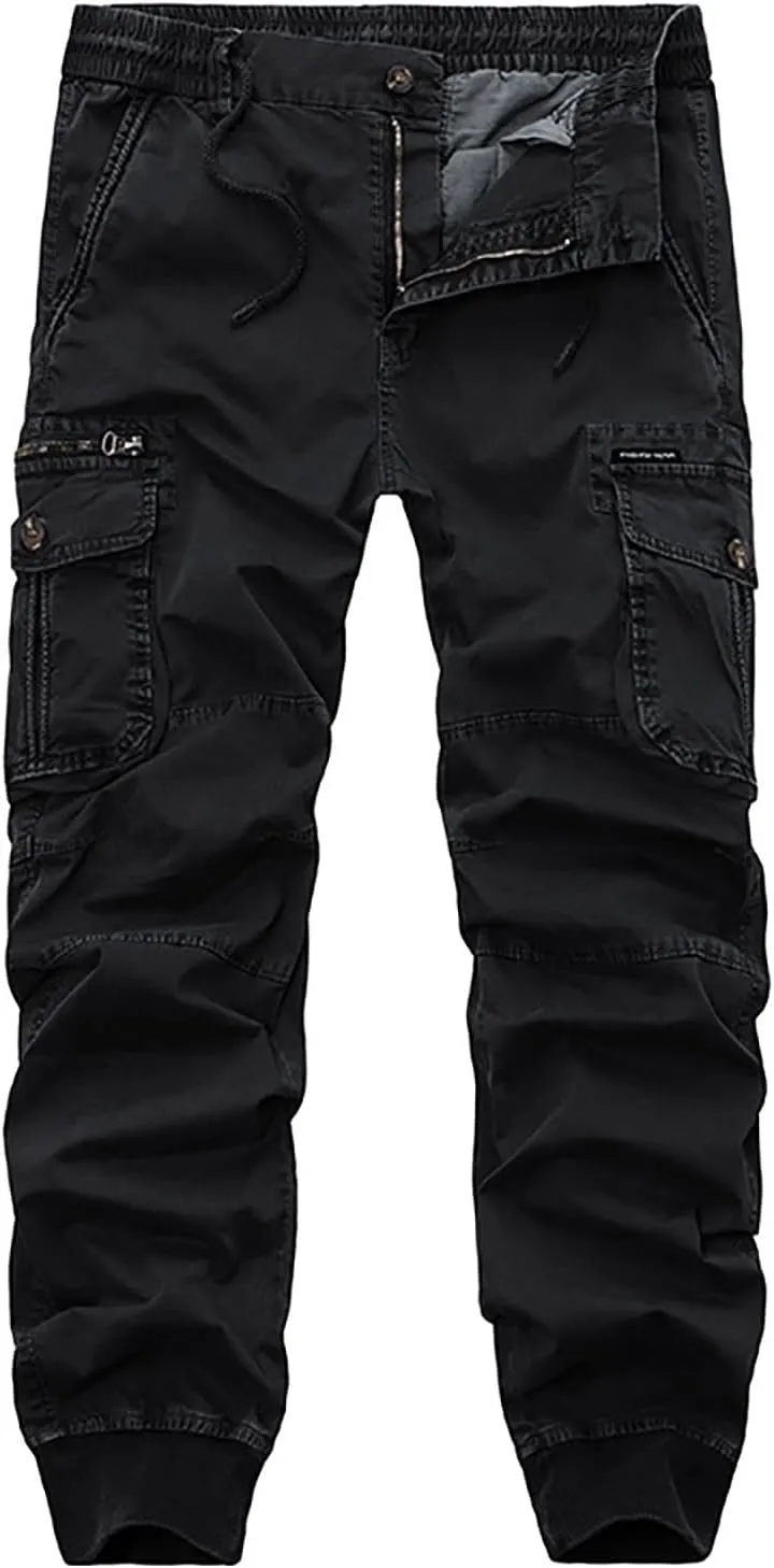 Parachute Pants for Men Lightweight Tactical Cargo Pants with Multi Pockets Casual Loose Hiking Trouser Outdoor