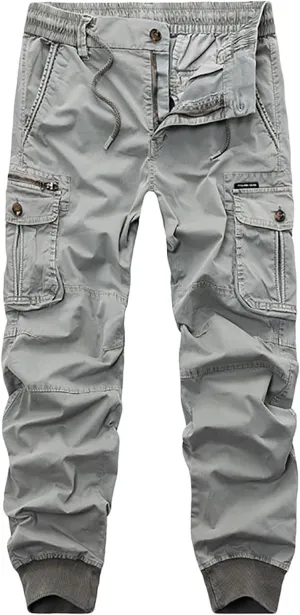 Parachute Pants for Men Lightweight Tactical Cargo Pants with Multi Pockets Casual Loose Hiking Trouser Outdoor