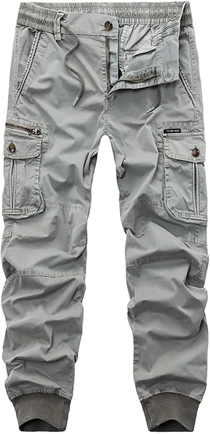 Parachute Pants for Men Lightweight Tactical Cargo Pants with Multi Pockets Casual Loose Hiking Trouser Outdoor