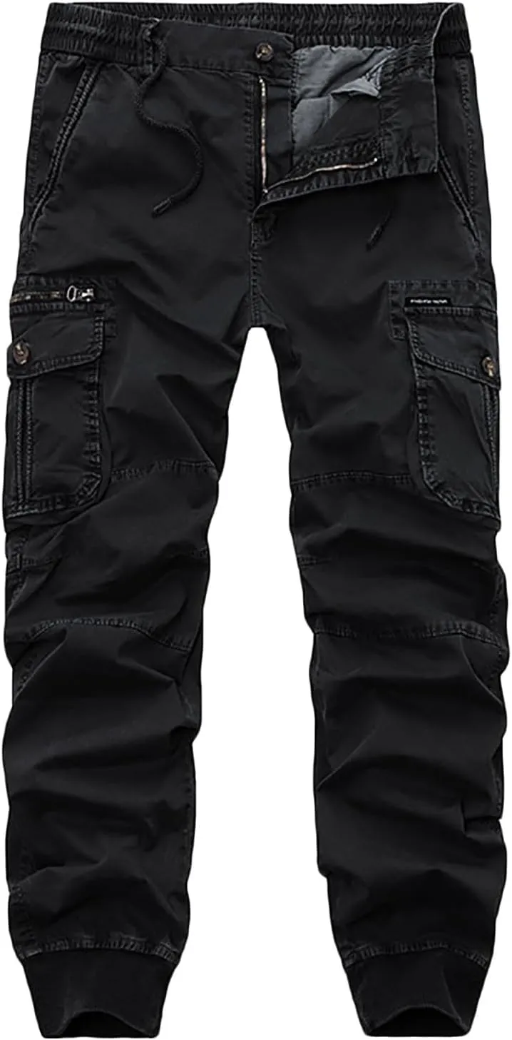 Parachute Pants for Men Lightweight Tactical Cargo Pants with Multi Pockets Casual Loose Hiking Trouser Outdoor