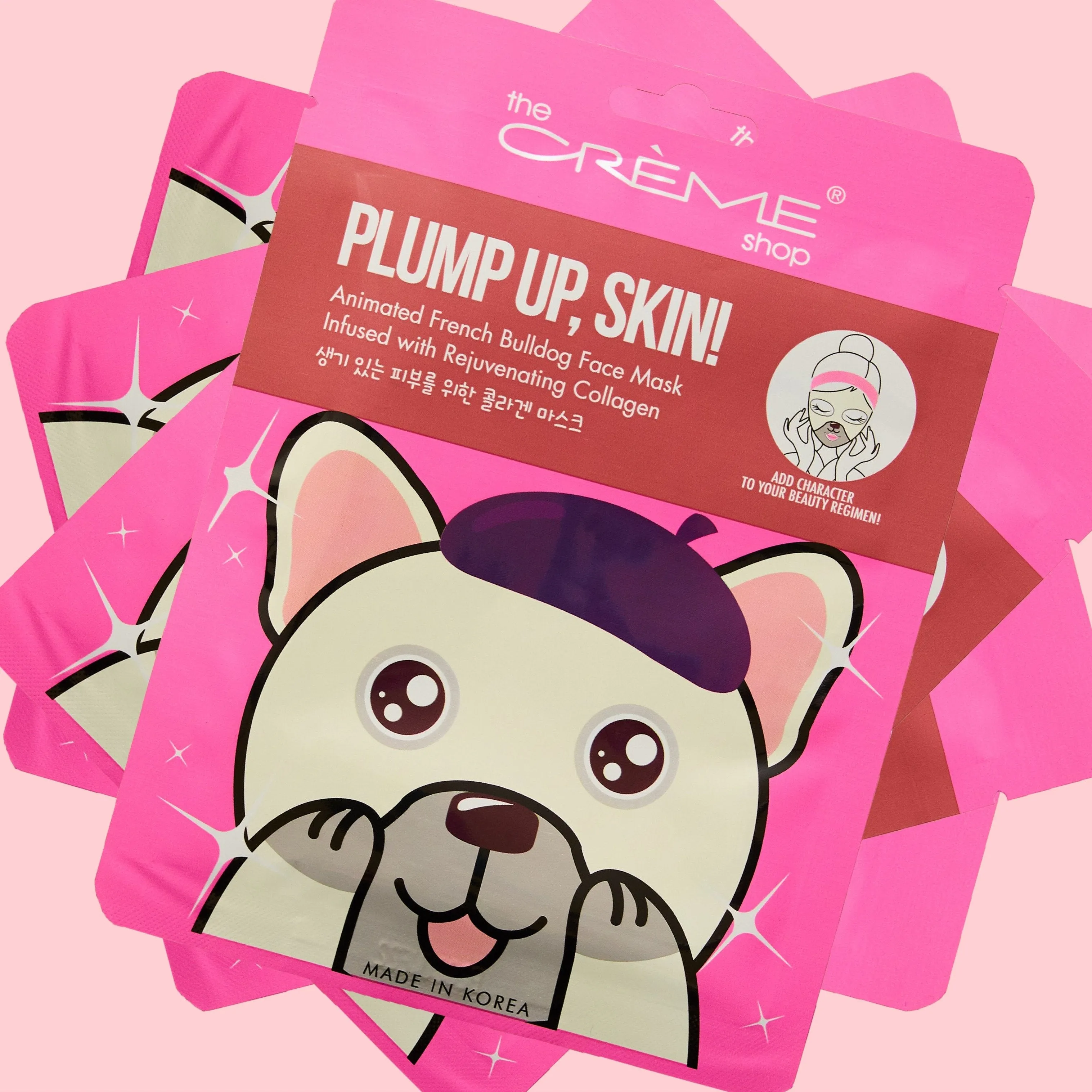 Plump Up, Skin! Animated French Bulldog Mask - Rejuvenating Collagen