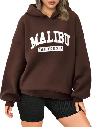 PRETTYGARDEN Womens Hoodies Long Sleeve Letter Sweatshirts 2024 Trendy Loose Fit Pullover Tops Fall Winter Outfits