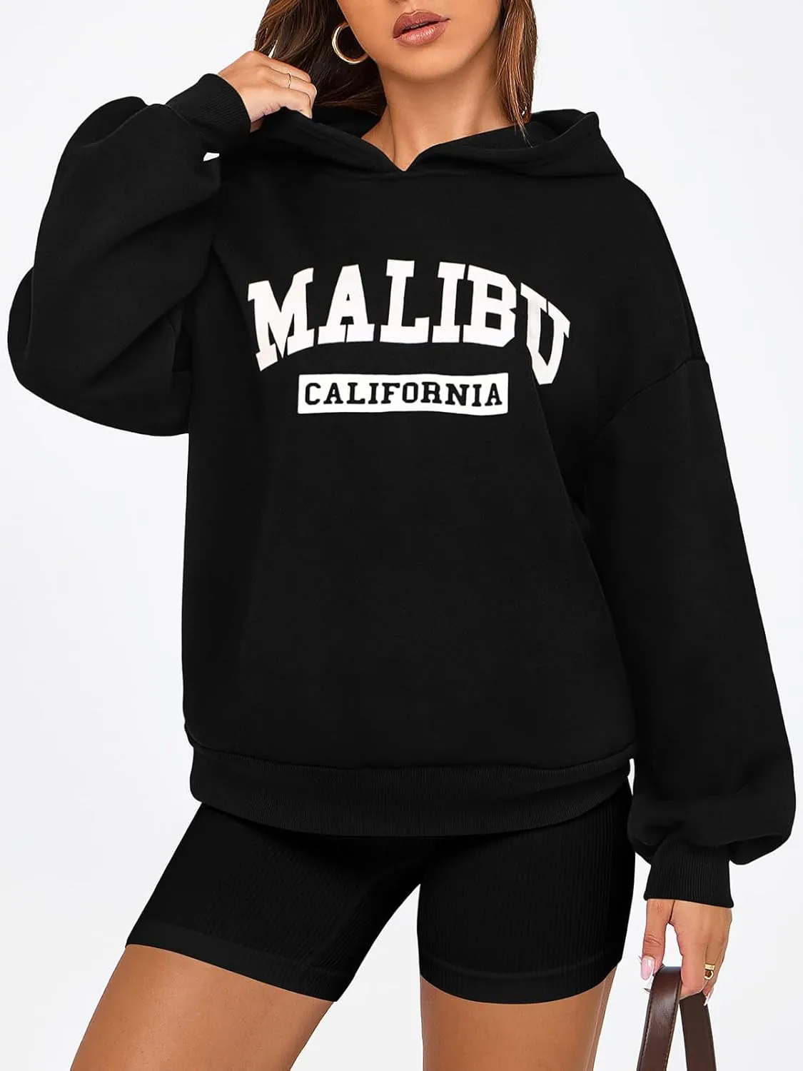 PRETTYGARDEN Womens Hoodies Long Sleeve Letter Sweatshirts 2024 Trendy Loose Fit Pullover Tops Fall Winter Outfits