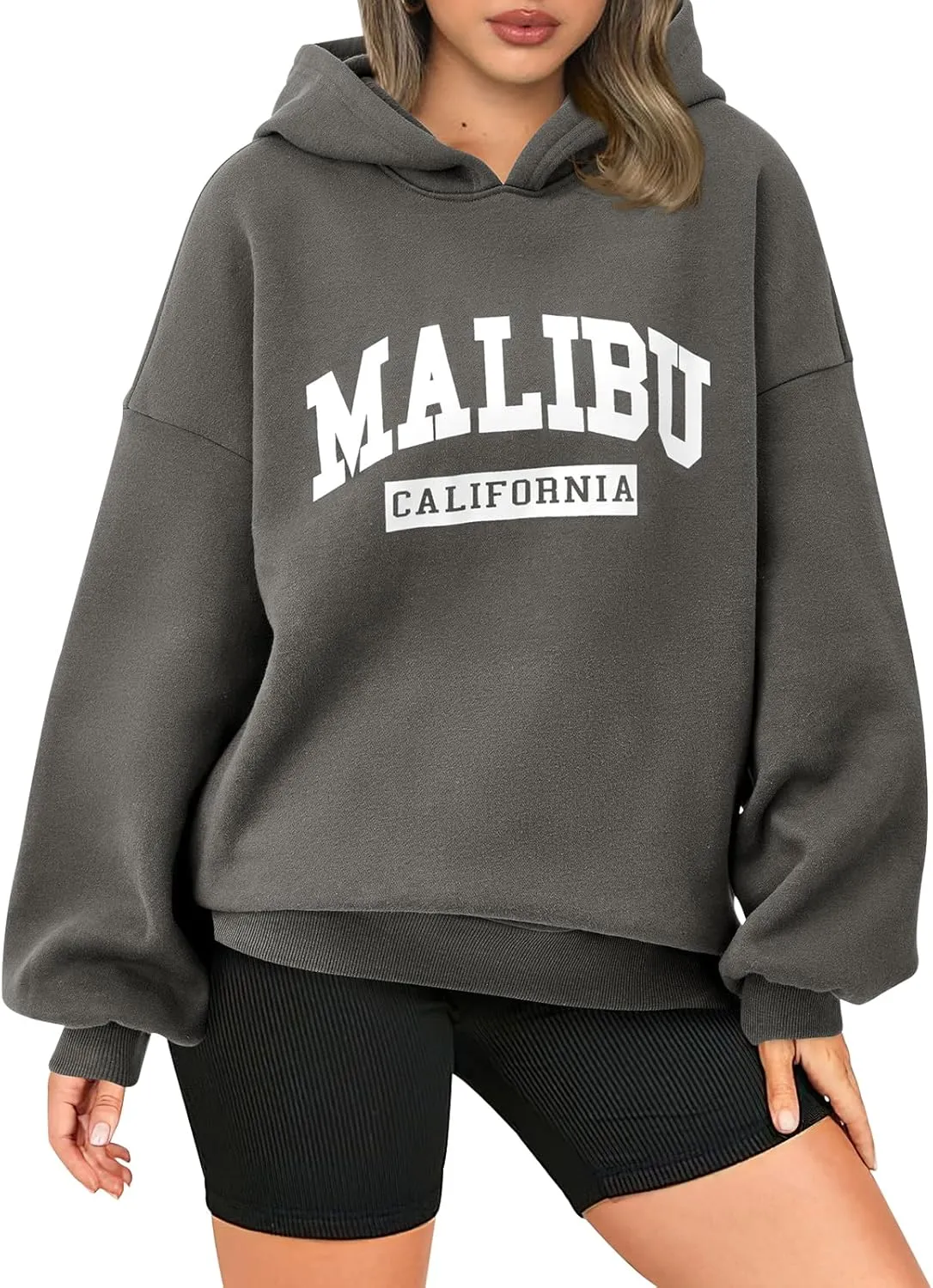 PRETTYGARDEN Womens Hoodies Long Sleeve Letter Sweatshirts 2024 Trendy Loose Fit Pullover Tops Fall Winter Outfits