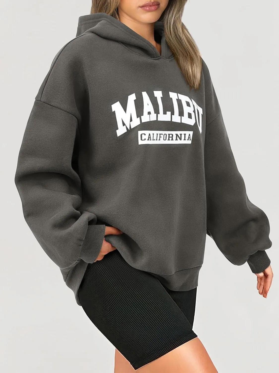 PRETTYGARDEN Womens Hoodies Long Sleeve Letter Sweatshirts 2024 Trendy Loose Fit Pullover Tops Fall Winter Outfits