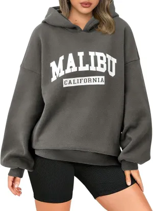 PRETTYGARDEN Womens Hoodies Long Sleeve Letter Sweatshirts 2024 Trendy Loose Fit Pullover Tops Fall Winter Outfits