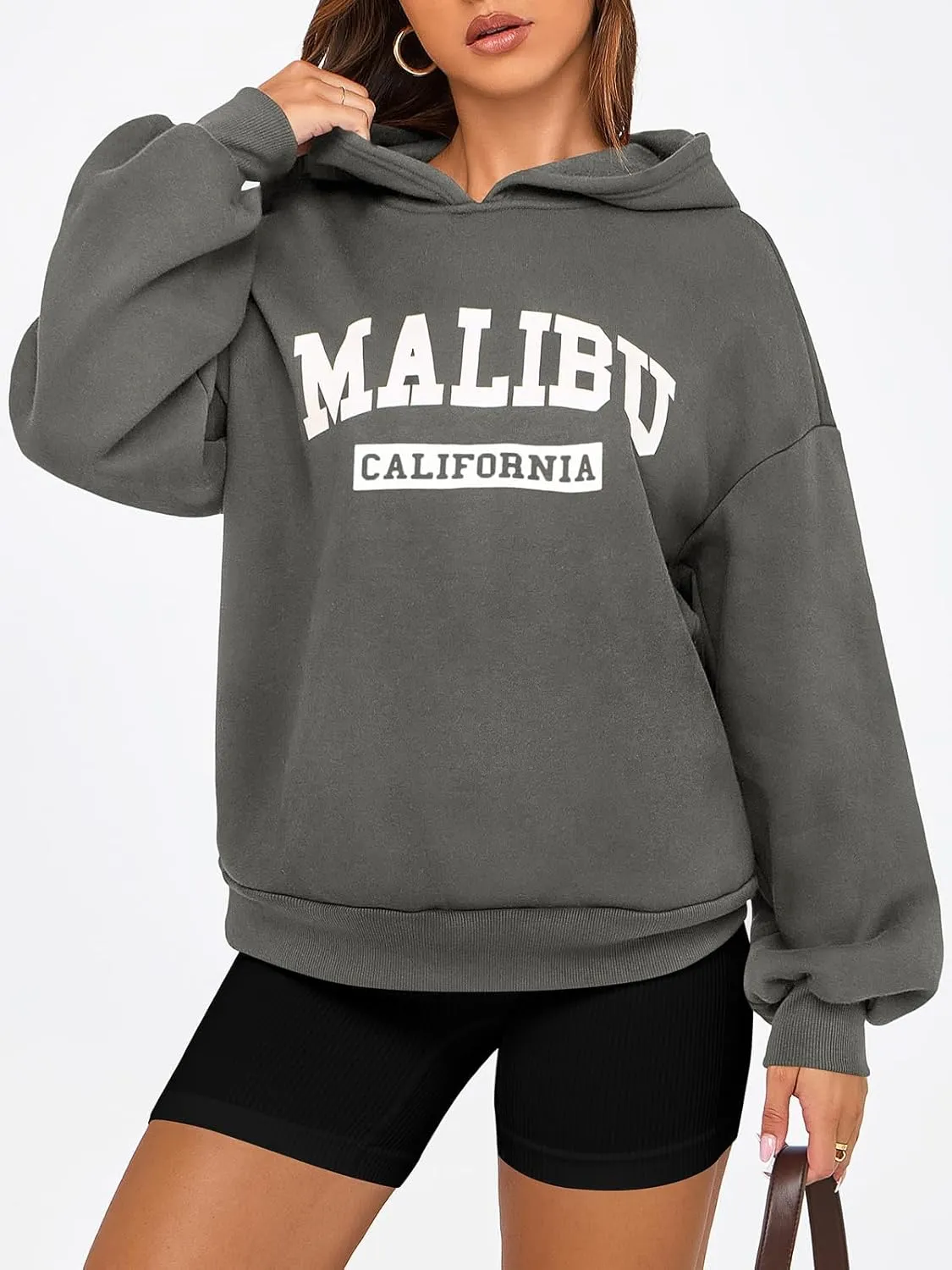 PRETTYGARDEN Womens Hoodies Long Sleeve Letter Sweatshirts 2024 Trendy Loose Fit Pullover Tops Fall Winter Outfits