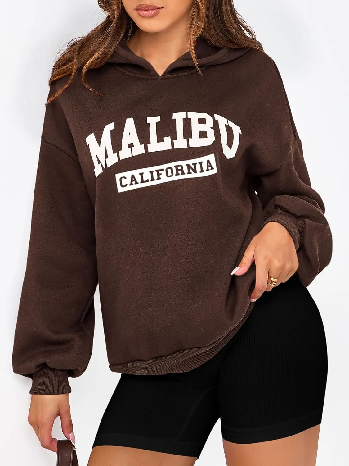 PRETTYGARDEN Womens Hoodies Long Sleeve Letter Sweatshirts 2024 Trendy Loose Fit Pullover Tops Fall Winter Outfits