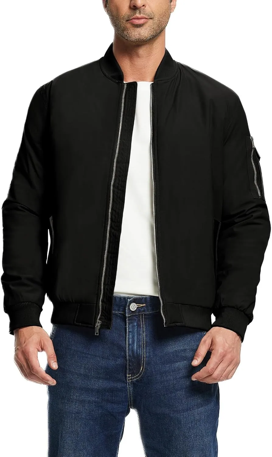 Rdruko Men's Winter Lightweight Bomber Jackets Windbreaker Golf Casual Fall Water Resistant Stylish Quilted Coat