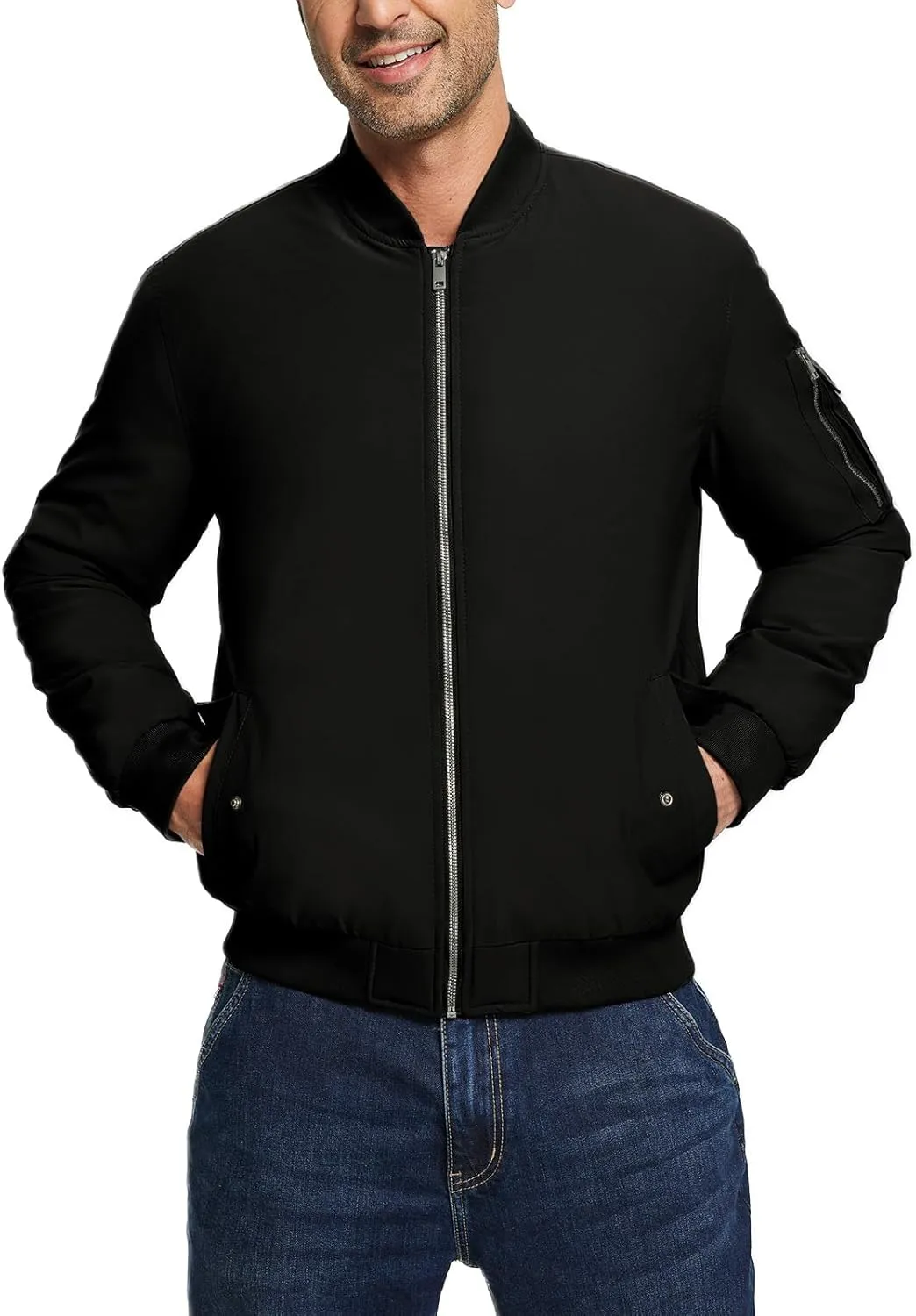 Rdruko Men's Winter Lightweight Bomber Jackets Windbreaker Golf Casual Fall Water Resistant Stylish Quilted Coat