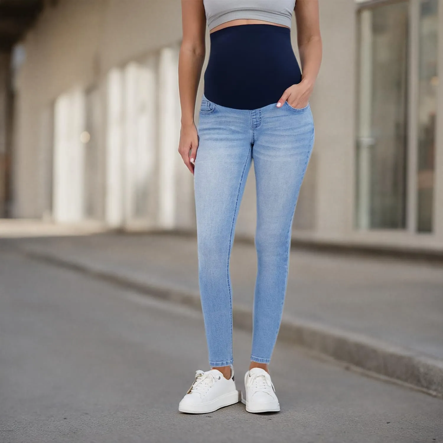 Savi Parker Womens Maternity Jeans Over The Belly - Pregnancy Clothes for All Seasons, Maternity Pants