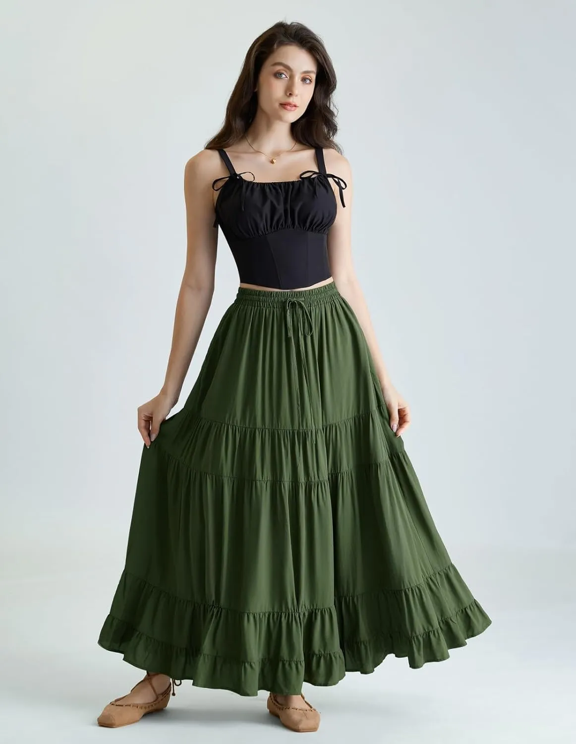 Scarlet Darkness Women's Renaissance Shirt Summer Ruched Bust Fishbone Bustier Corset Tops