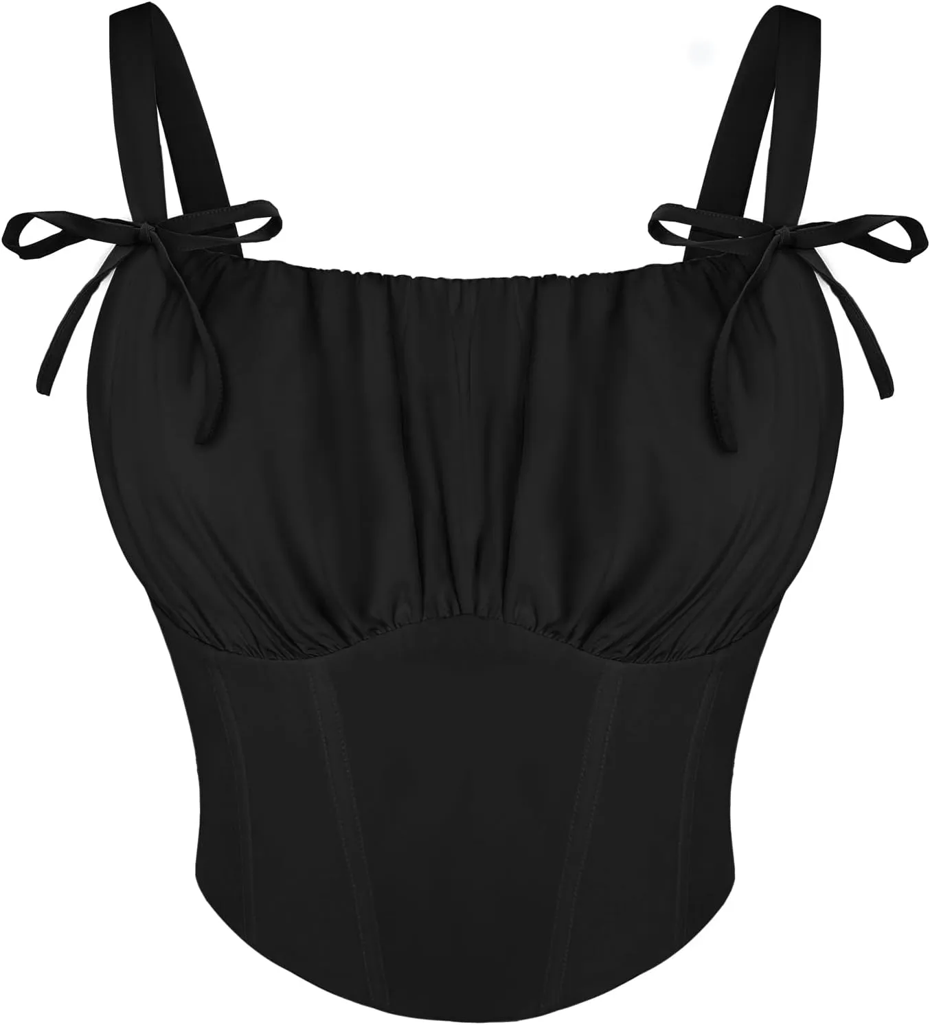 Scarlet Darkness Women's Renaissance Shirt Summer Ruched Bust Fishbone Bustier Corset Tops