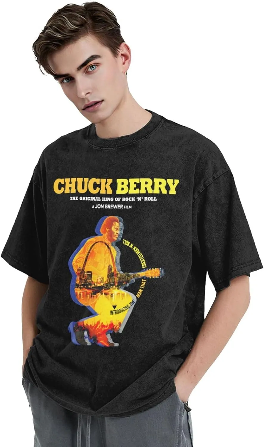 Shirt Men's Short Sleeve Summer Cotton Loose Fit Casual Graphic Tops