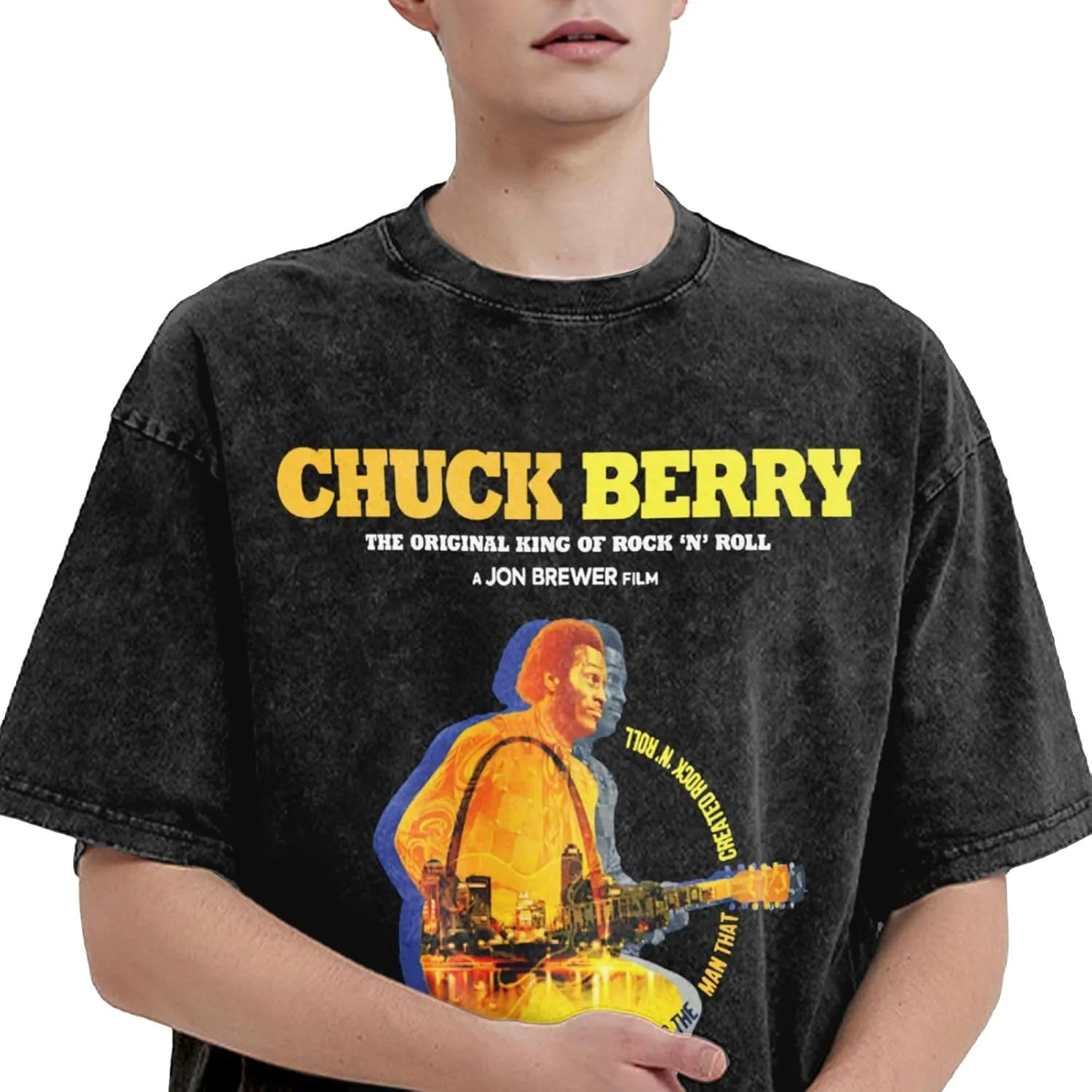 Shirt Men's Short Sleeve Summer Cotton Loose Fit Casual Graphic Tops