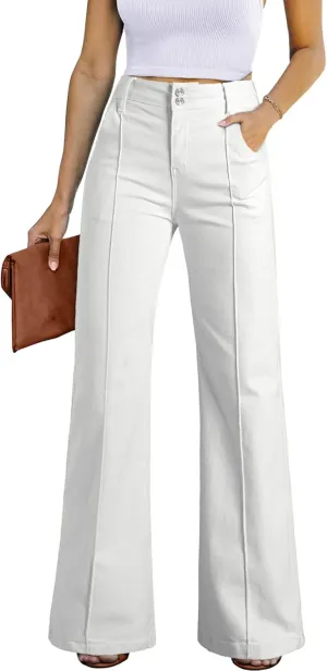 Sidefeel Womens Wide Leg Jeans Casual Baggy High Waisted Stretch Denim Pants