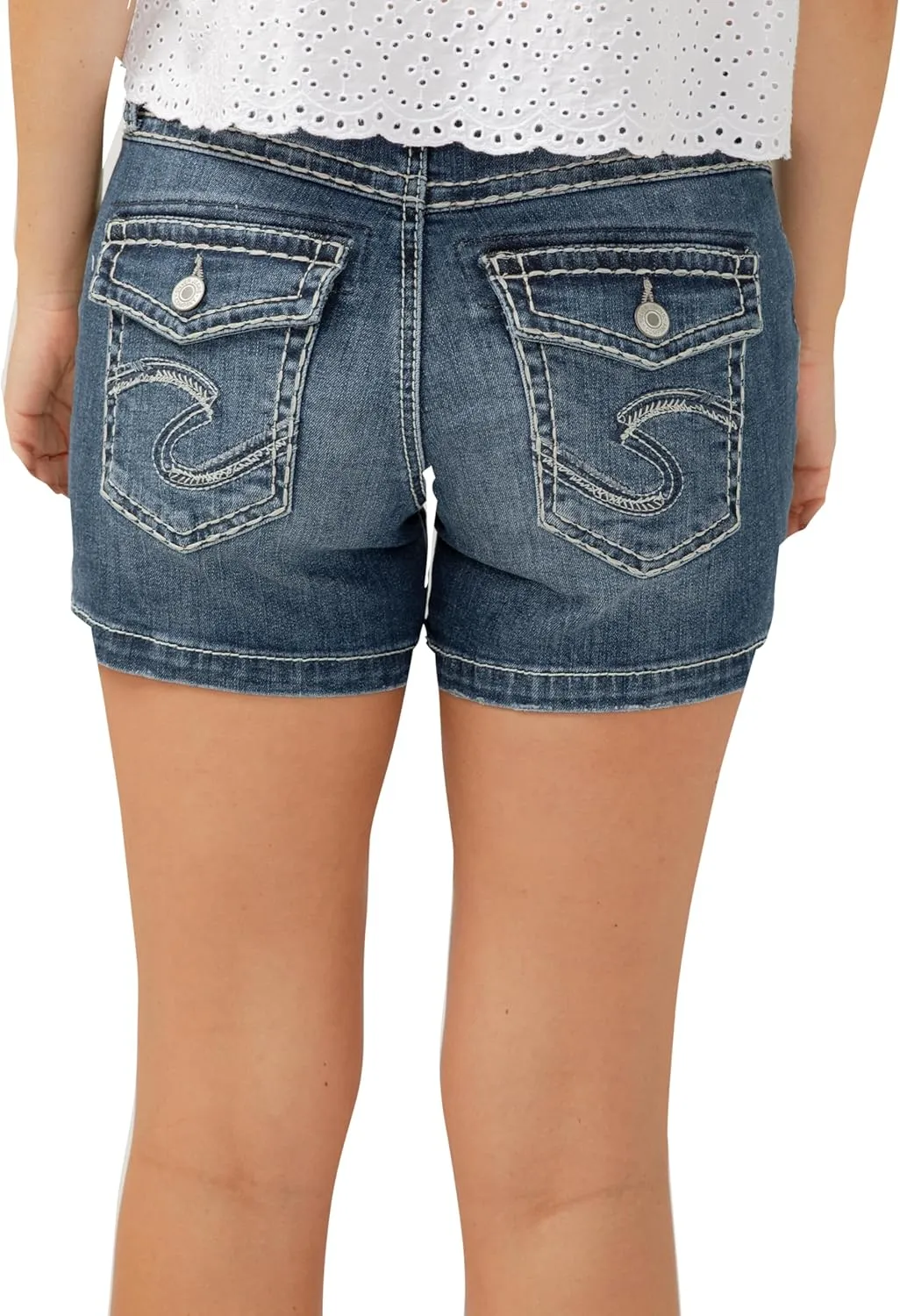 Silver Jeans Co. Women's Suki Mid Rise Curvy Fit Short