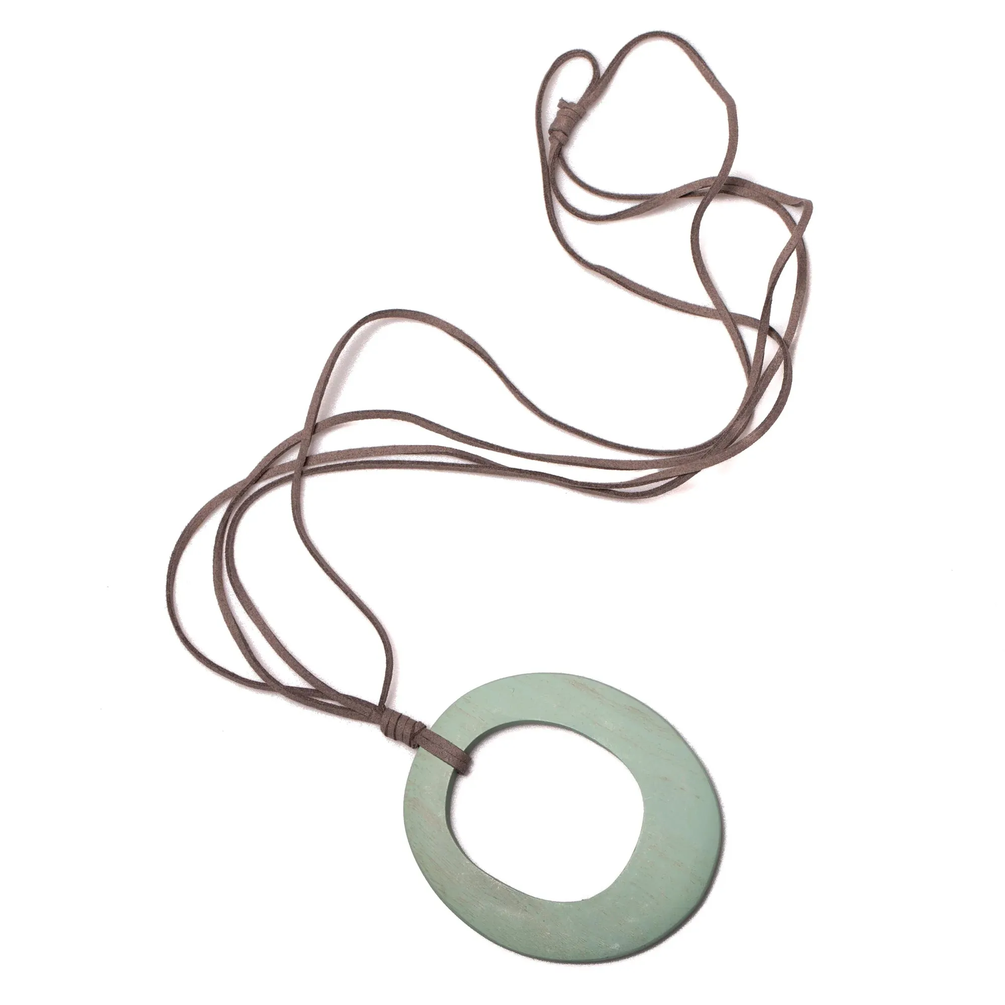 Simple Oval Pendant On Suede