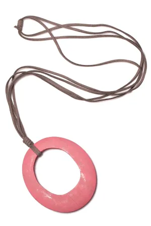 Simple Oval Pendant On Suede