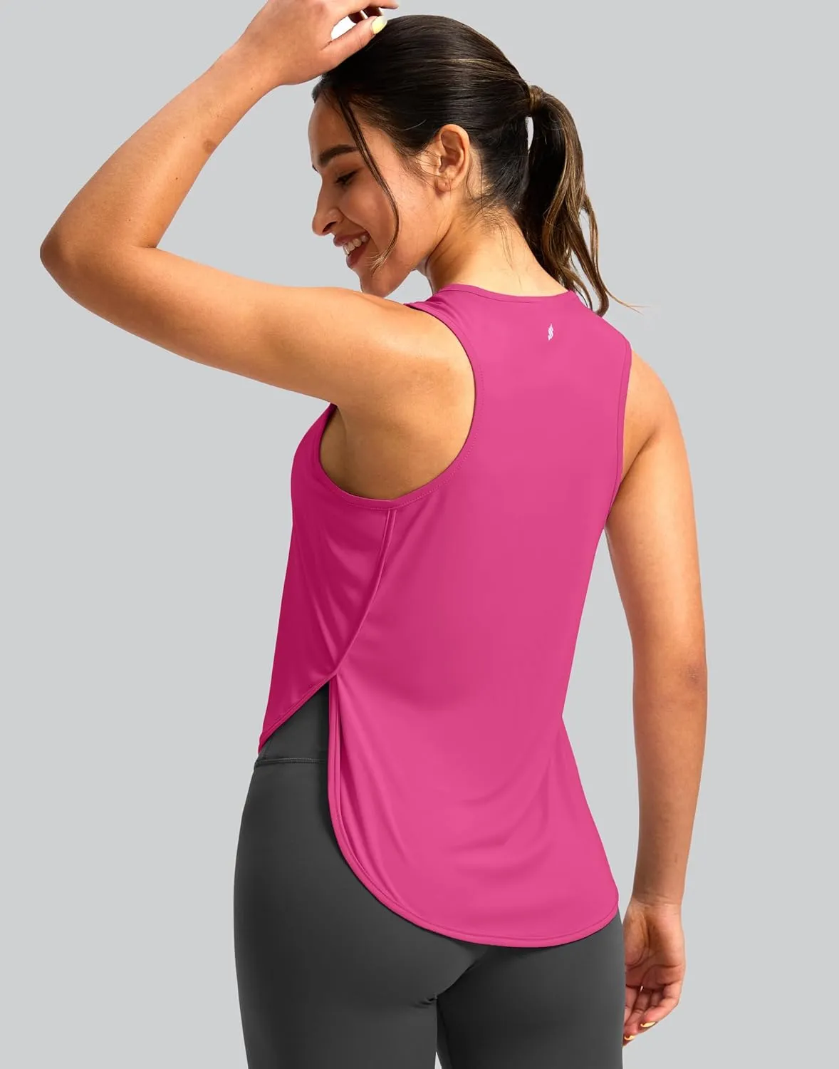 Soothfeel Women's Workout Tank Tops Racerback Sleeveless Running Tennis Shirt Loose Fit Sports Gym Exercise Yoga Athletic Top