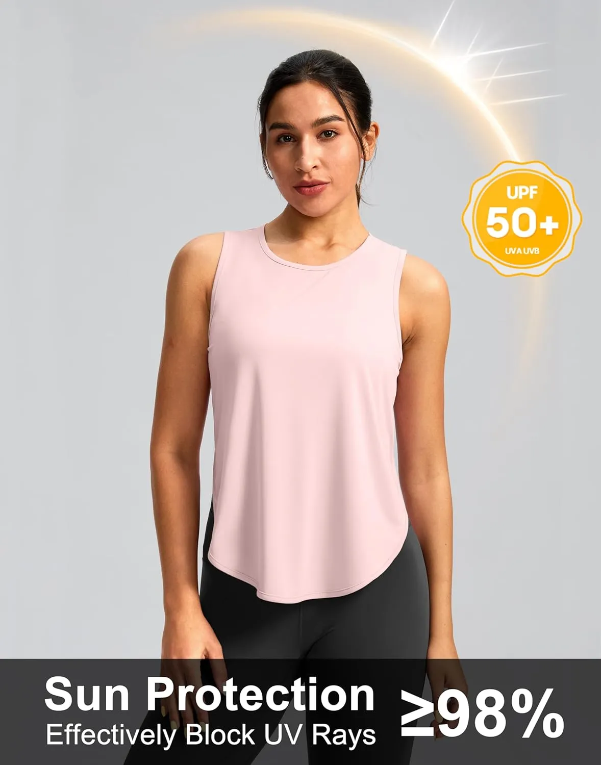 Soothfeel Women's Workout Tank Tops Racerback Sleeveless Running Tennis Shirt Loose Fit Sports Gym Exercise Yoga Athletic Top