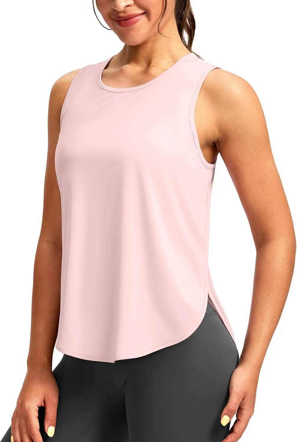 Soothfeel Women's Workout Tank Tops Racerback Sleeveless Running Tennis Shirt Loose Fit Sports Gym Exercise Yoga Athletic Top
