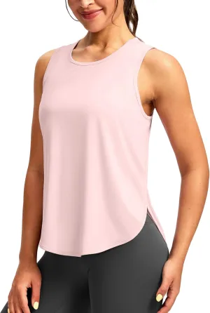 Soothfeel Women's Workout Tank Tops Racerback Sleeveless Running Tennis Shirt Loose Fit Sports Gym Exercise Yoga Athletic Top