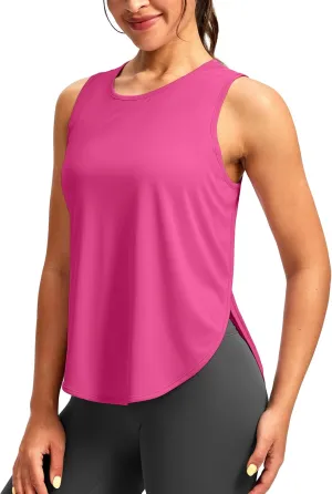 Soothfeel Women's Workout Tank Tops Racerback Sleeveless Running Tennis Shirt Loose Fit Sports Gym Exercise Yoga Athletic Top
