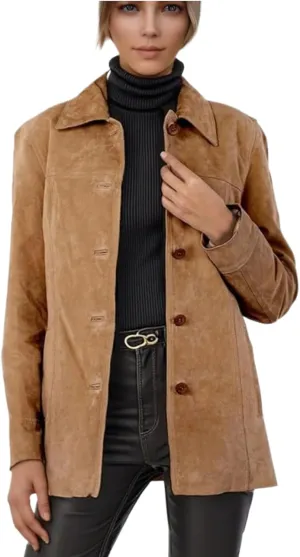 Suede Jacket Women Faux Suede Jacket Casual Old Money Aesthetic Y2k Oversized Leather Jackets for Women