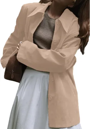 Suede Jacket Women Faux Suede Jacket Casual Old Money Aesthetic Y2k Oversized Leather Jackets for Women