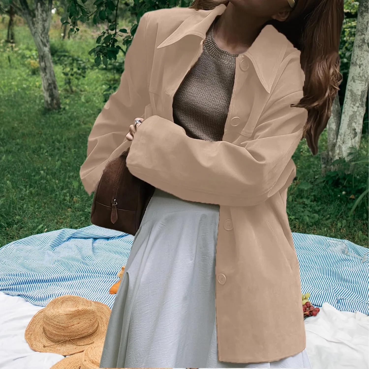Suede Jacket Women Faux Suede Jacket Casual Old Money Aesthetic Y2k Oversized Leather Jackets for Women