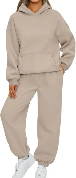 Sweat Suits for Womens 2 Piece Lounge Hoodie Sweatsuit Sets Oversized Sweatshirt Baggy Sweatsuit Casual Y2k Set