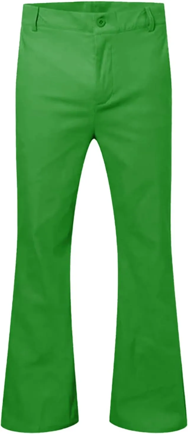 Thatrich Suit Pant Men Slim Fit Wide Leg Harem Pant Business Work Casual Trousers Retro Flared Formal Pant Comfy Lightweight