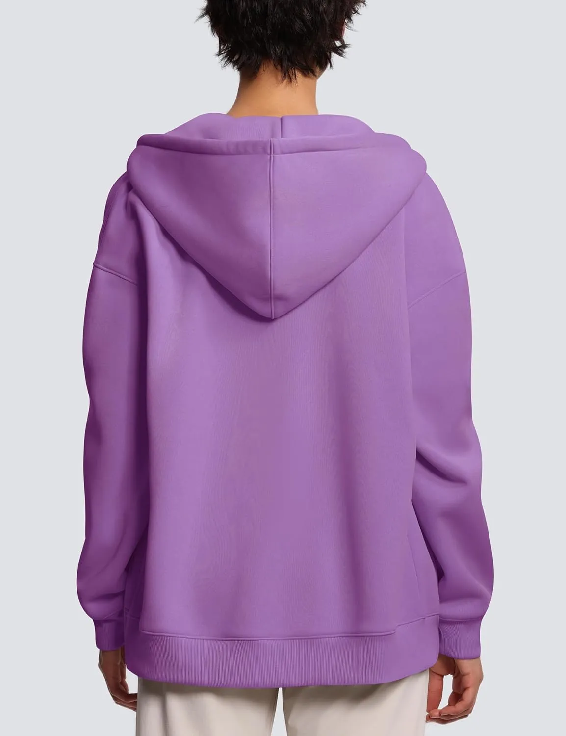 THE GYM PEOPLE Womens Oversized Fleece Hoodies Full-Zip Workout Lounge Hooded Coats Fall Tops with Pockets Drawstring