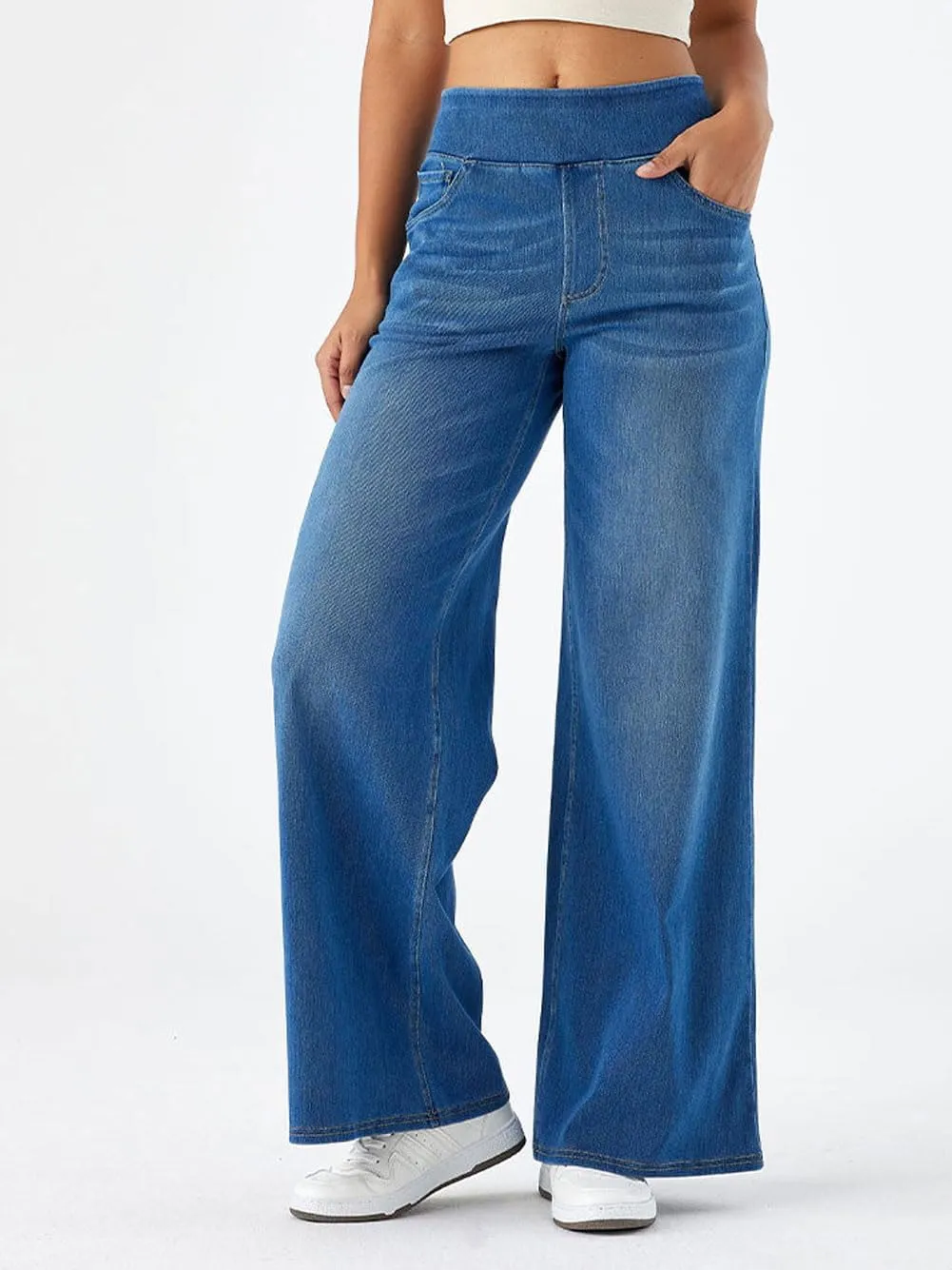 utcoco Straight Leg Jeans for Women 2025 Loose Y2K High Waist Wide Leg Macroelastic Denim Pants Trousers