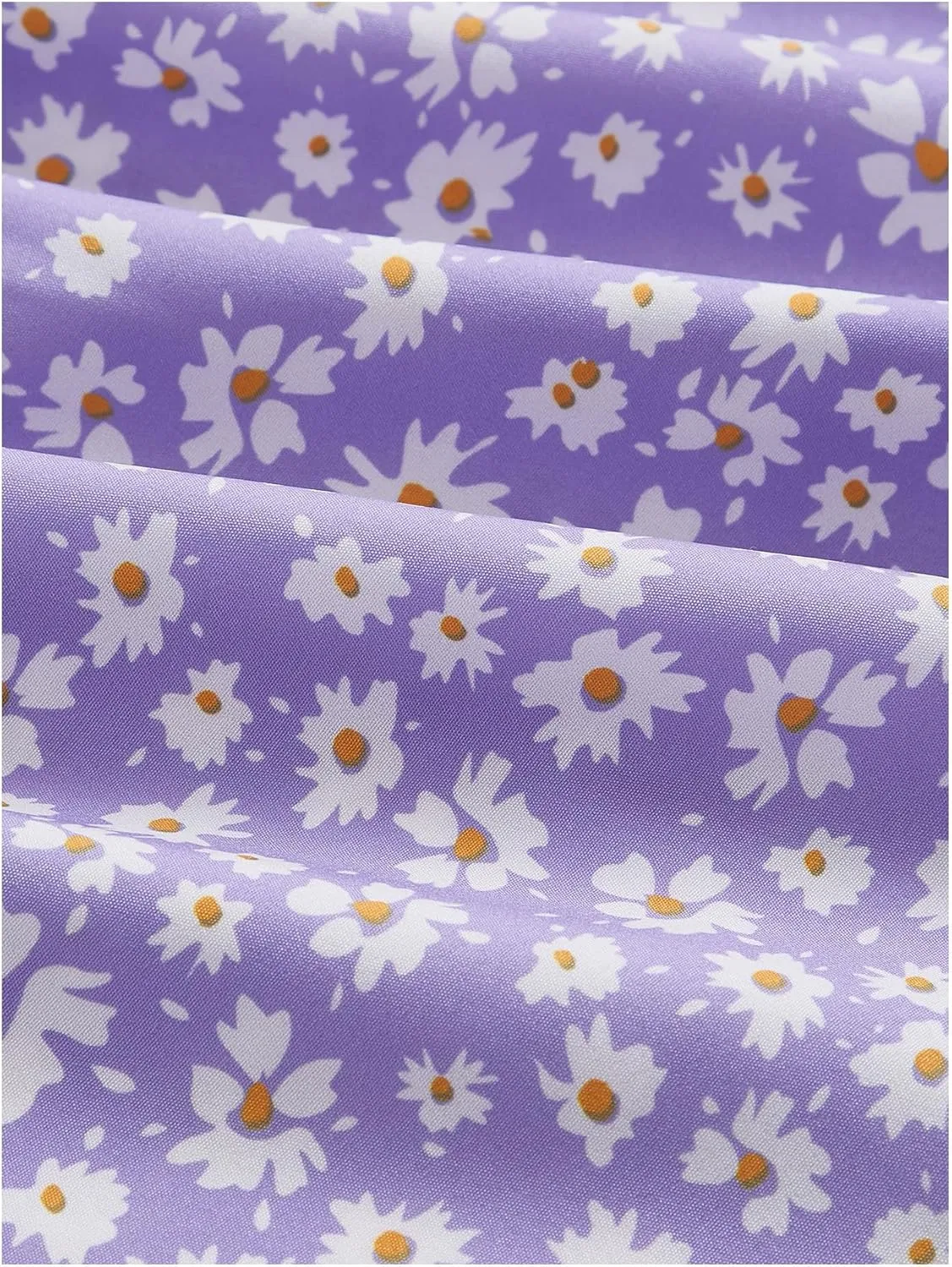 Verdusa Women's Ditsy Floral Print Ruched Skirt Split Thigh Casual Long Skirts