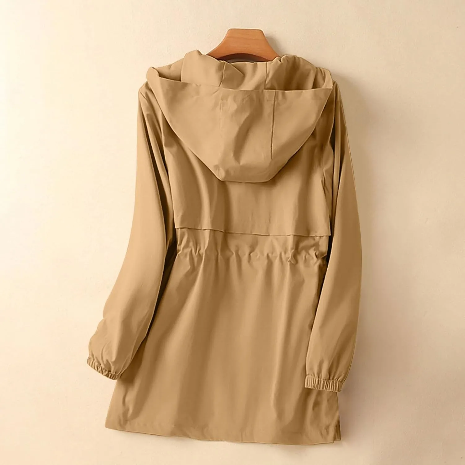 Windbreaker Jackets for Women Windproof Plus Size Casual Hoodie Coat Waterproof Trench Hiking Outdoor Raincoat