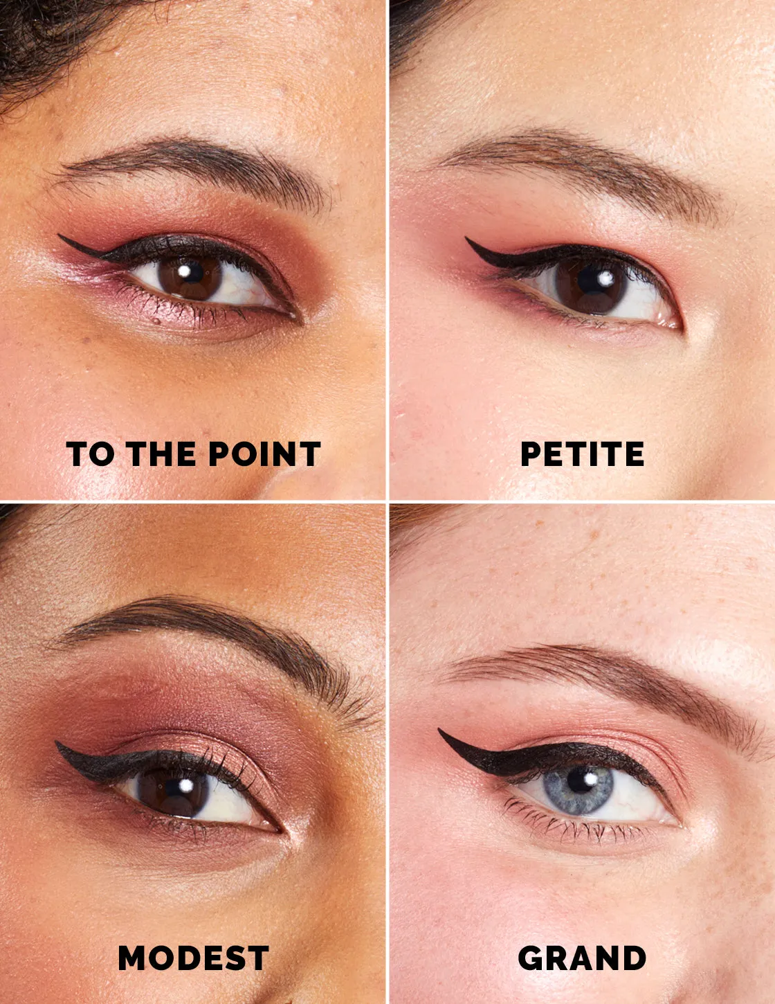 Winged Eyeliner Stamp / 4 Sizes - Intense Black