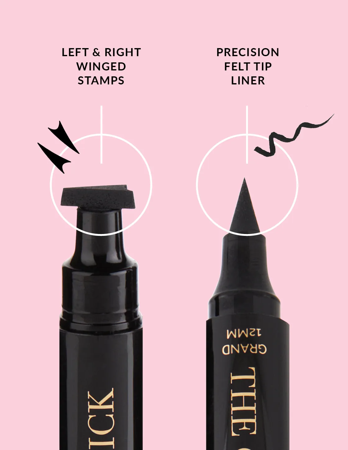 Winged Eyeliner Stamp / 4 Sizes - Intense Black