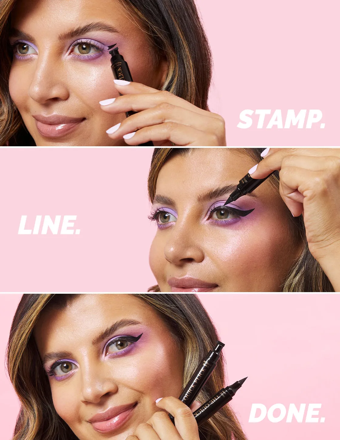Winged Eyeliner Stamp / 4 Sizes - Intense Black