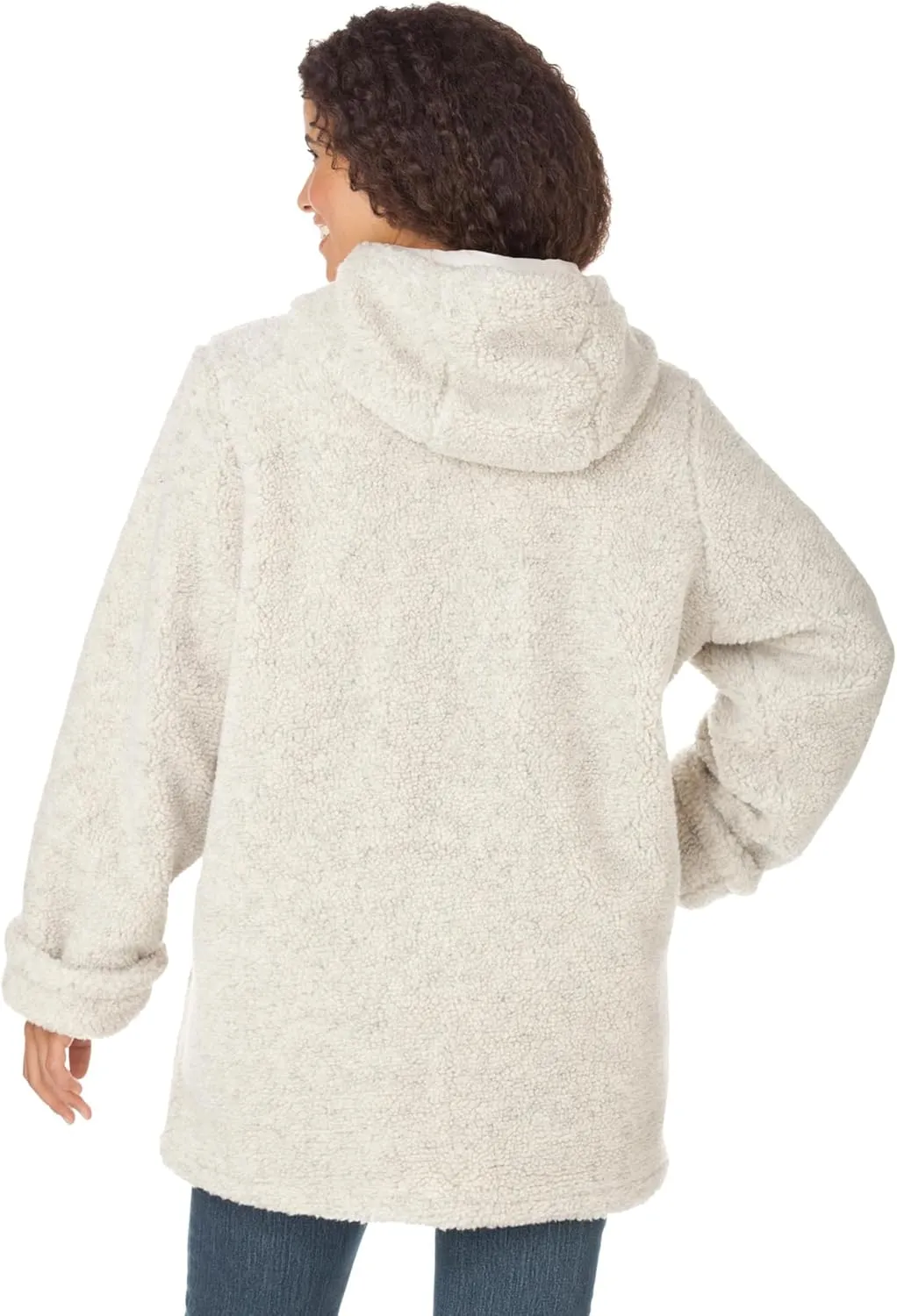 Woman Within Plus Size Hooded Berber Fleece Jacket